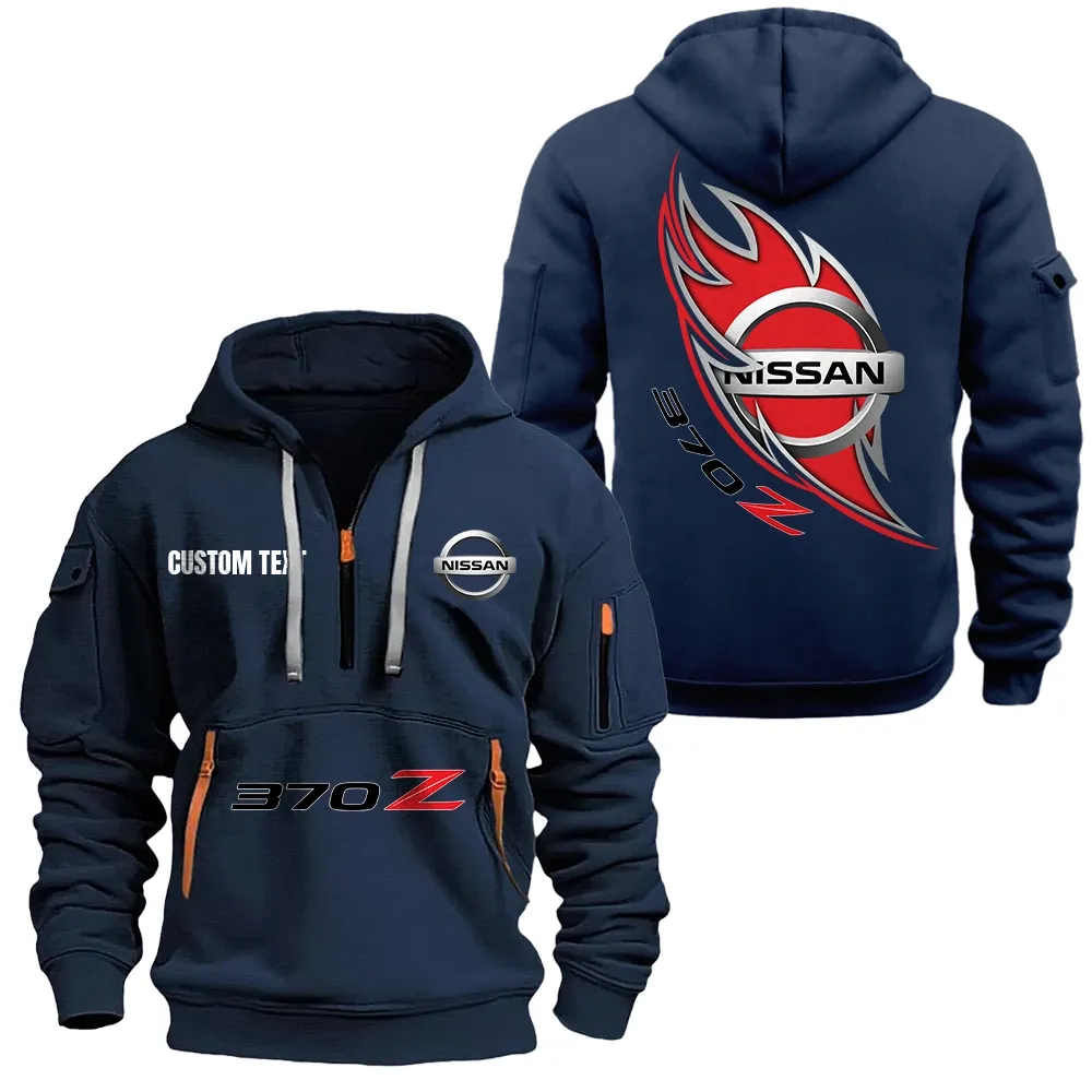nissan 370z hoodie half zipper car1701112148 car all over print hoodie half zipper navy sczj7