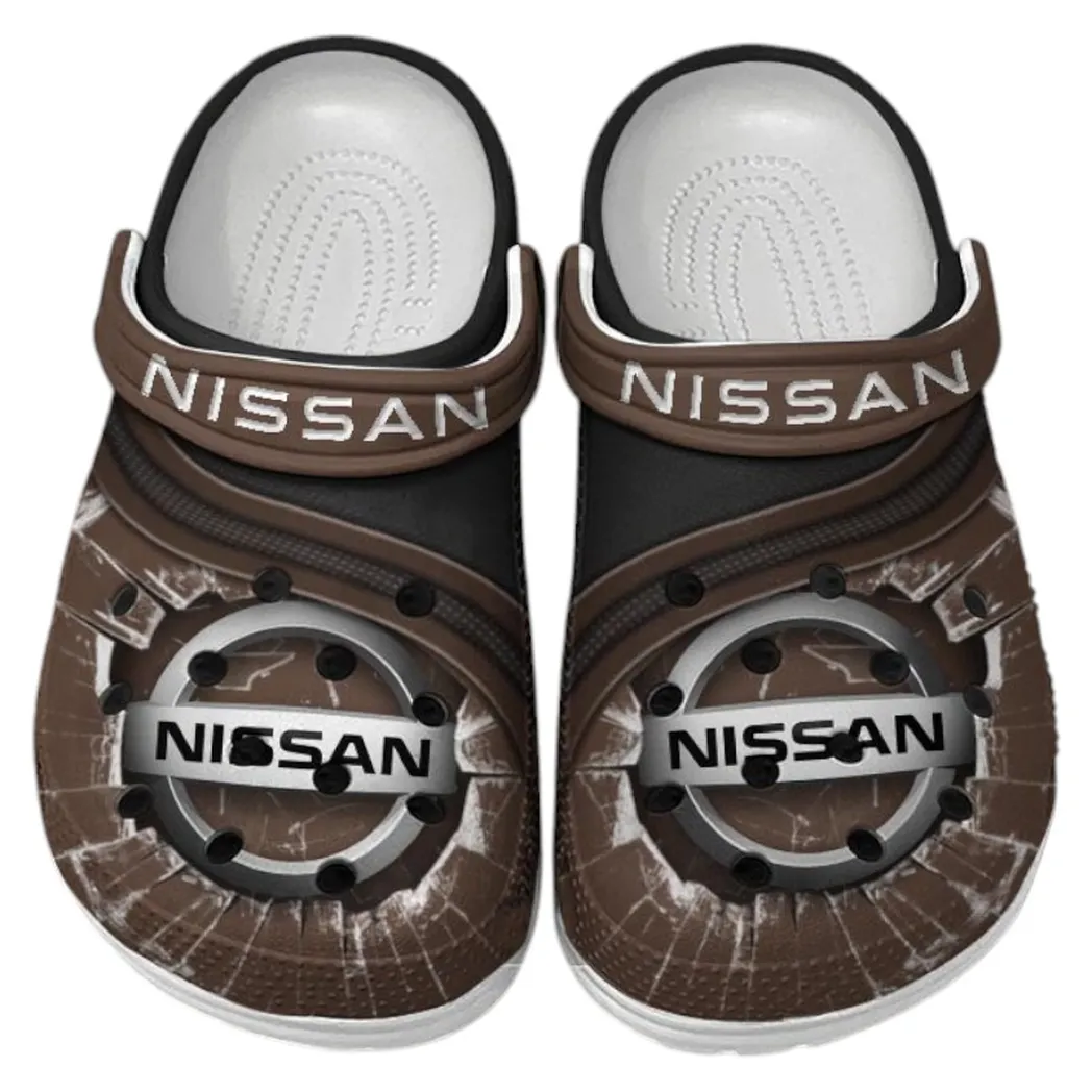 Nissan Crocs Clogs Men Women, Gift For Nissan Fan CAR188032025134 - Brown