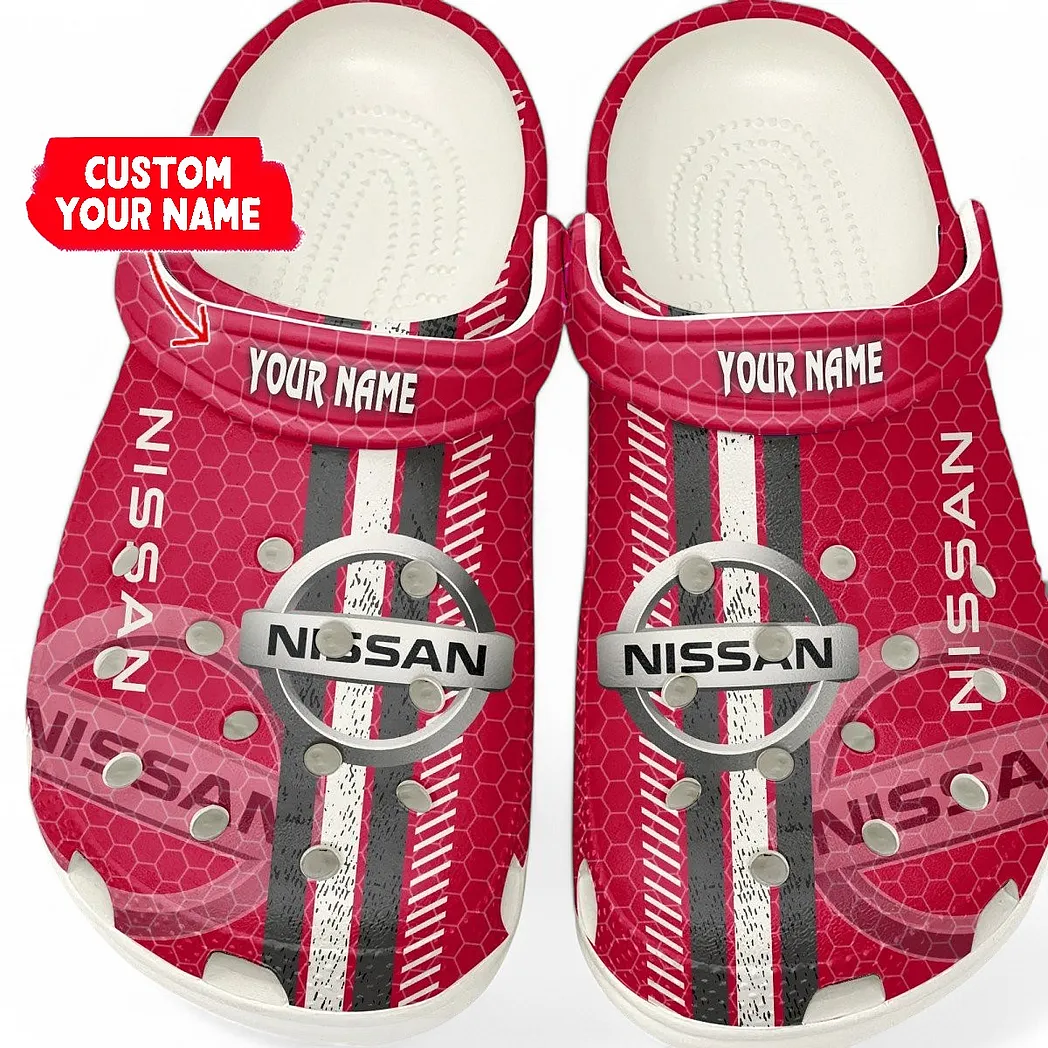 Nissan Crocs Shoes Gift For Nissan Lovers, Birthday Gift For Husband, Boyfriend CAR82022025637 - White
