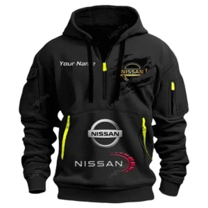 Nissan Half Zip Hoodie CAR113021425801, Best Gift for Him, Husband, Boyfriend - Black