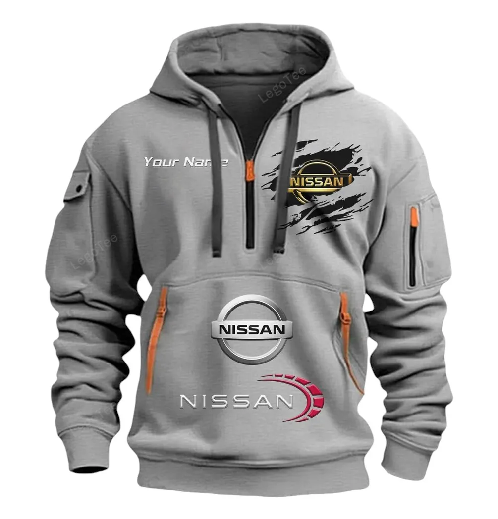 nissan half zip hoodie car113021425801 best gift for him husband boyfriend gray ylpdj
