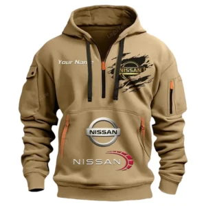 nissan half zip hoodie car113021425801 best gift for him husband boyfriend khaki n5qa4