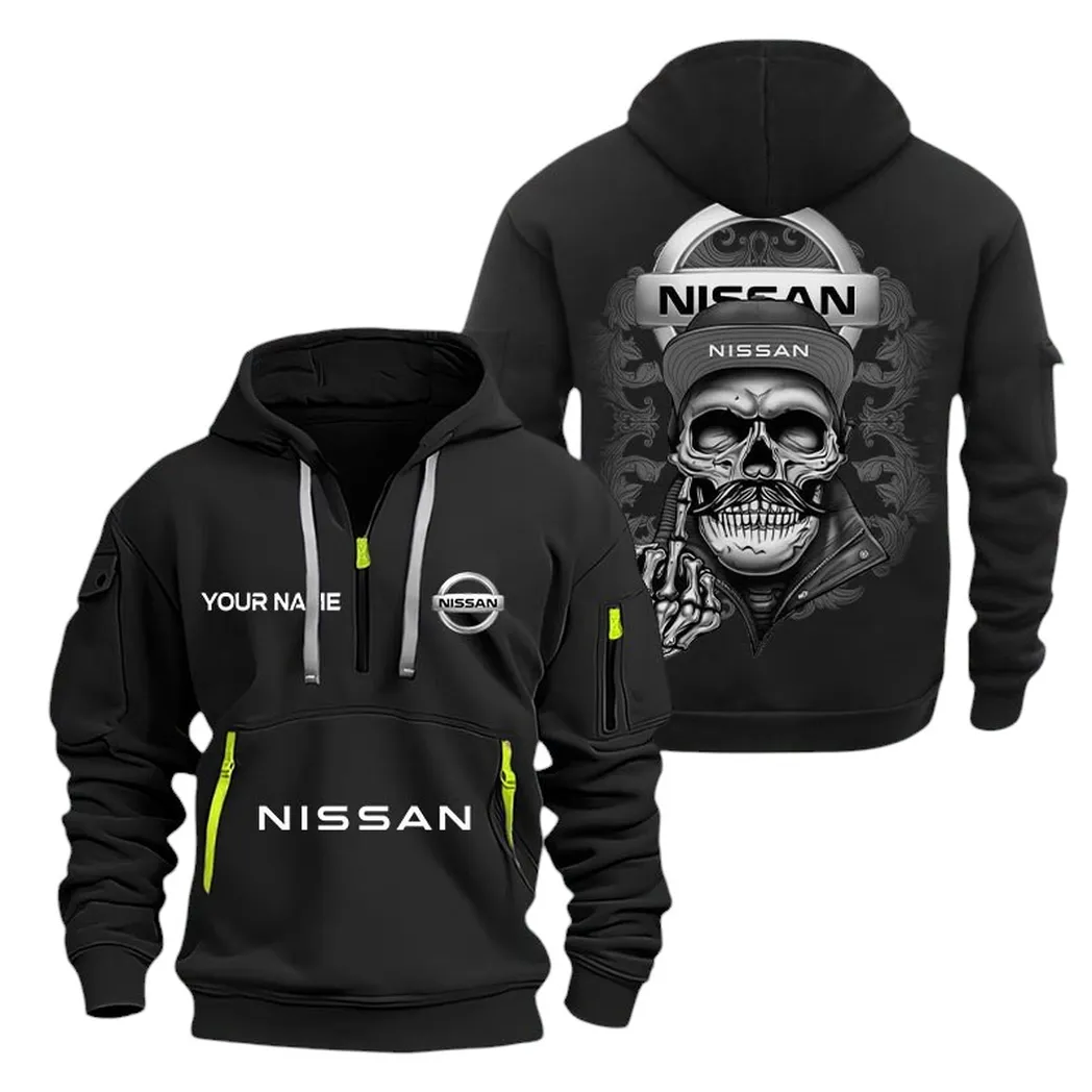 nissan half zip hoodie for men gift for nissan fan car166022625148 black sihgu