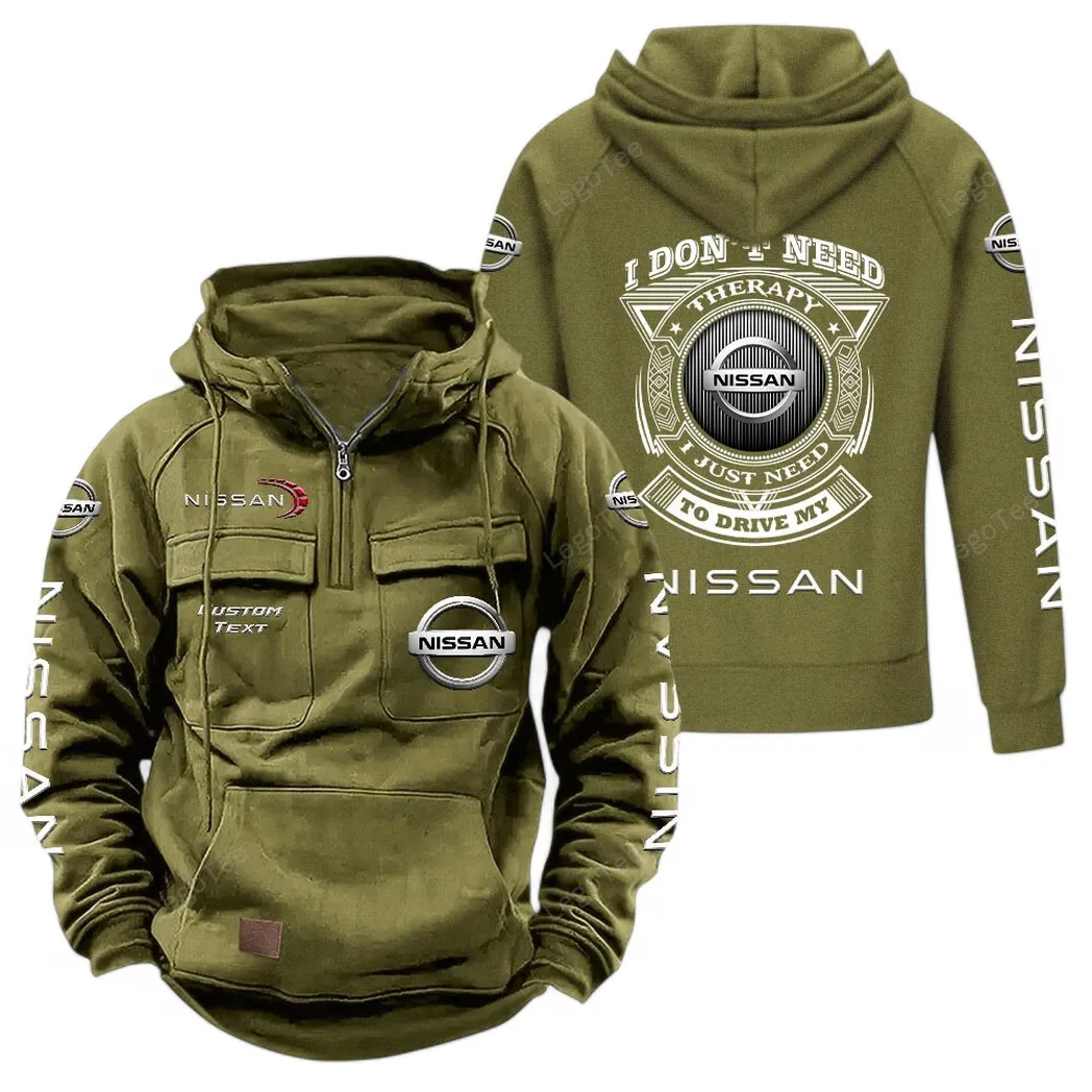 nissan tactical quarter zip hoodie car106021525057 gifts for men him husband boyfriend army green 703sn