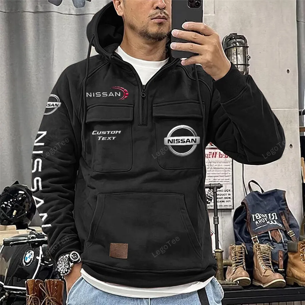 nissan tactical quarter zip hoodie car106021525057 gifts for men him husband boyfriend black wbpyf
