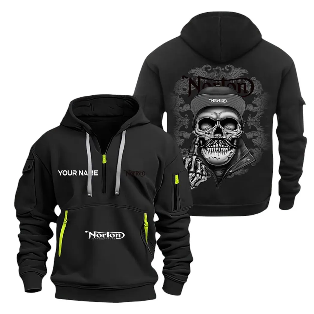 norton half zip hoodie for men gift for norton fan car166022625213 black tbglv