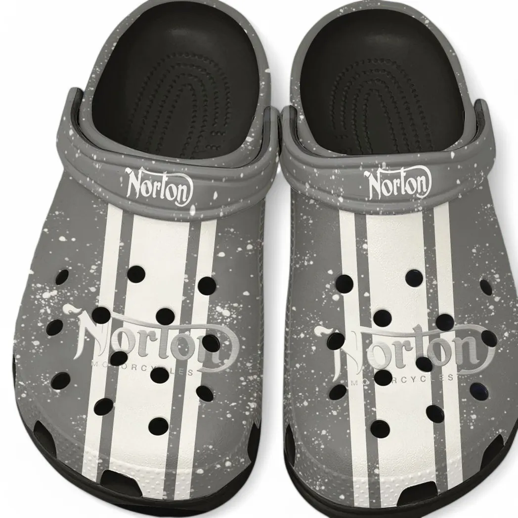 Norton Motorcycle Crocs, Gift For Norton Motorcycle Lovers, Gift For Him, Husband, Boyfriend CAR62022025080 - Black