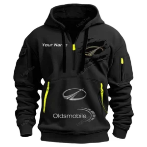 Oldsmobile Half Zip Hoodie CAR113021425839, Best Gift for Him, Husband, Boyfriend - Black
