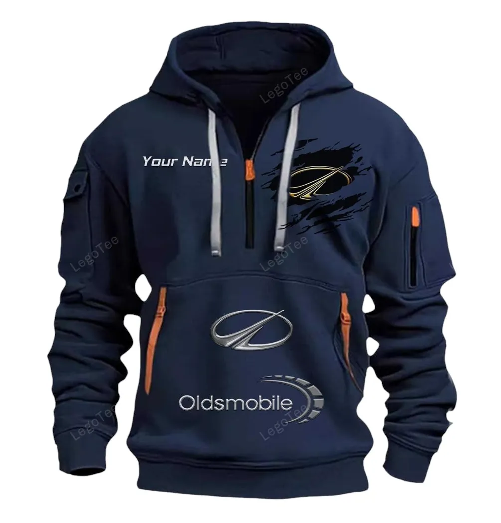 oldsmobile half zip hoodie car113021425839 best gift for him husband boyfriend navy slrsc