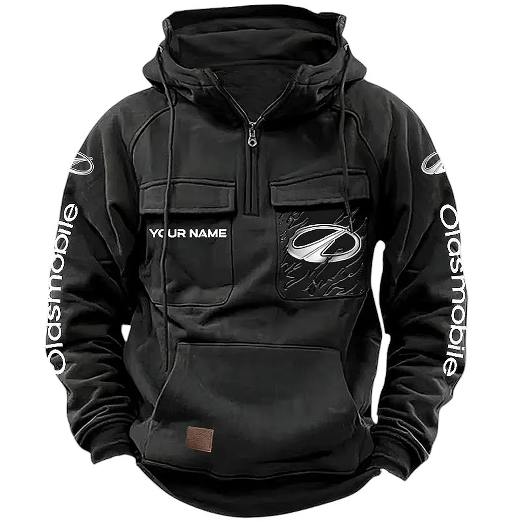 Oldsmobile Hoodie Tactical Quarter Zip, Gift For Oldsmobile Lovers CAR164022425164 - Black