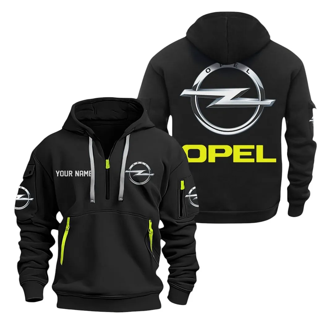 Opel Half Zip Hoodie For Men, Gift For Opel Lovers CAR20022125725 - Black