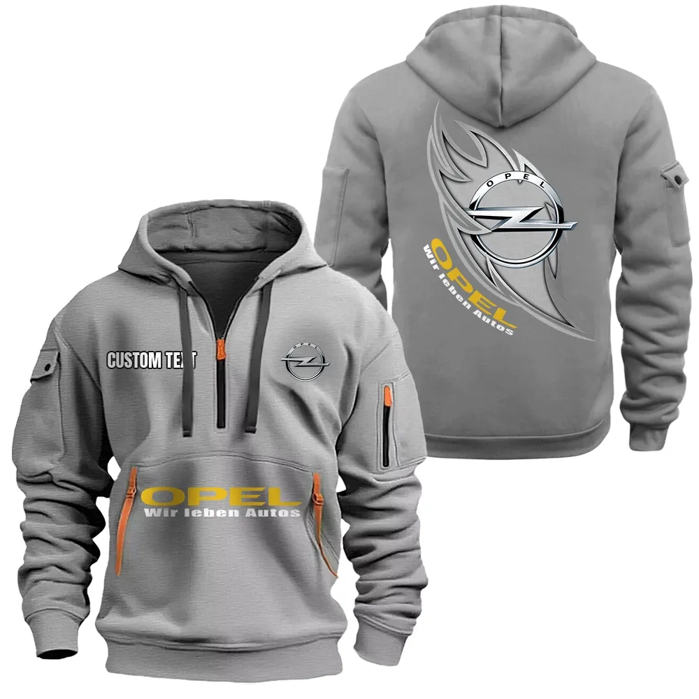 opel hoodie half zipper car1701112157 car all over print hoodie half zipper gray