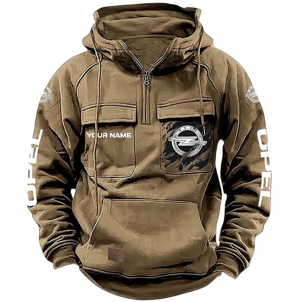 Opel Hoodie Tactical Quarter Zip, Gift For Opel Lovers CAR164022425177 - Khaki