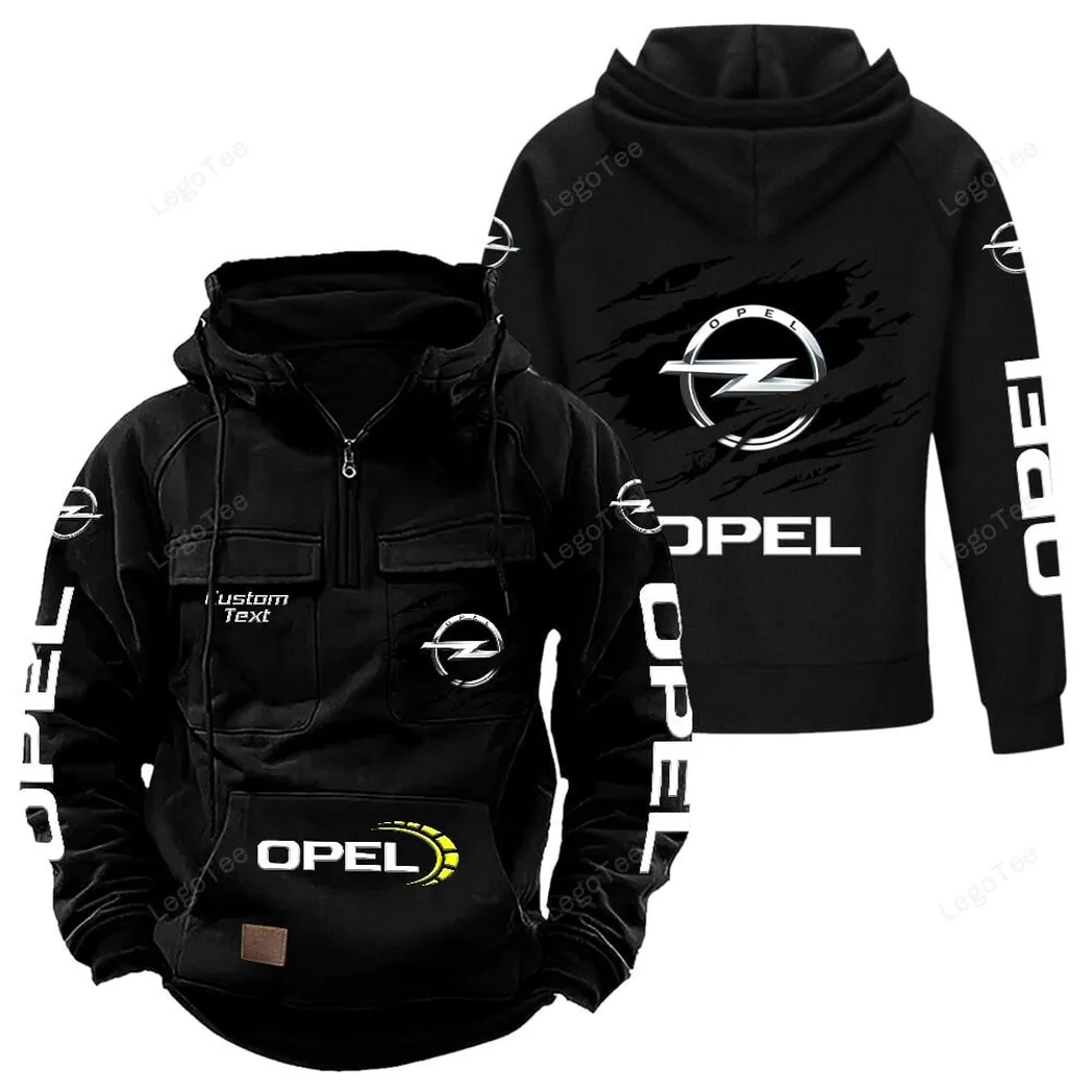 Opel Tactical Quarter Zip Hoodie, Gift For Opel Lovers, Gift For Him, Husband, Boyfriend - Black CAR122021425054-2