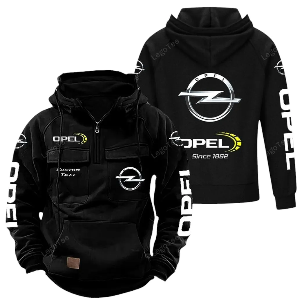 Opel Tactical Quarter Zip Hoodie, Gift For Opel Lovers, Gift For Him, Husband, Boyfriend - Black CAR96021425697-2