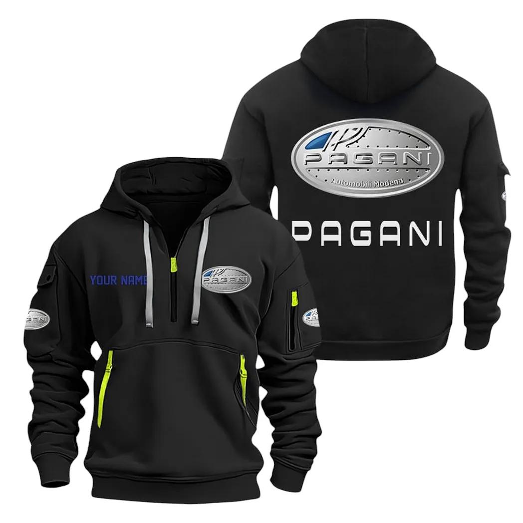 Pagani Half Zip Hoodie For Men, Gift For Pagani Lovers CAR20022125735 - Black