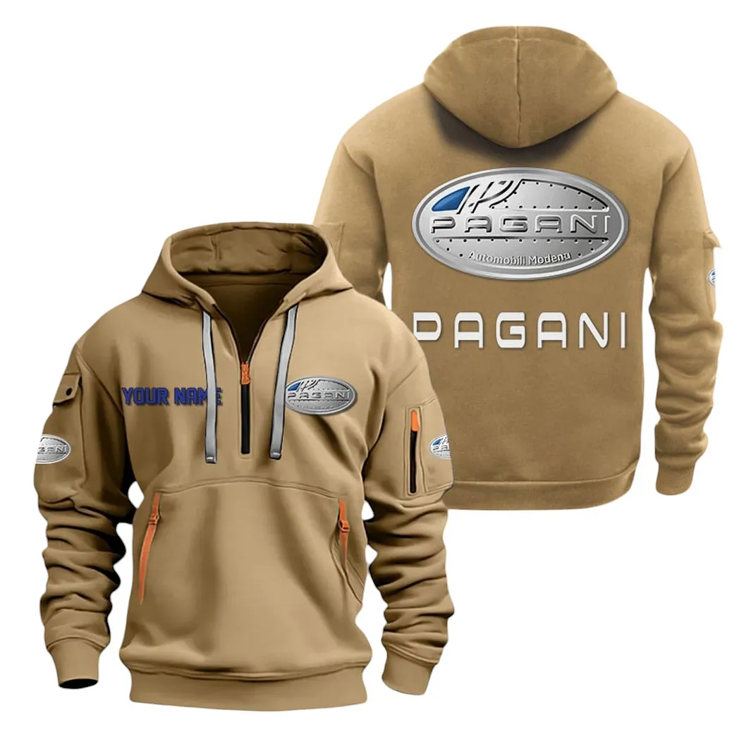Pagani Half Zip Hoodie For Men, Gift For Pagani Lovers CAR20022125735 - Khaki