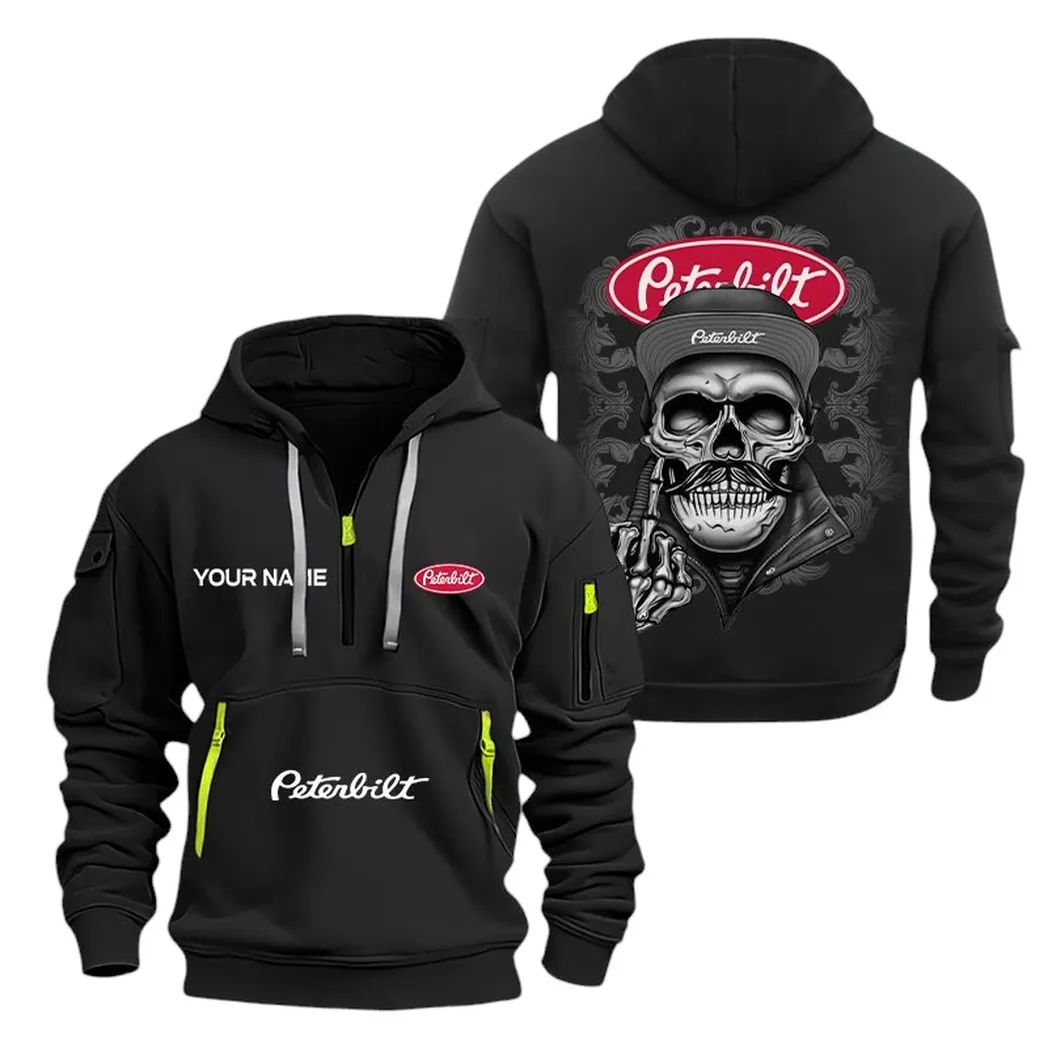 peterbilt half zip hoodie for men gift for peterbilt fan car166022625217 black