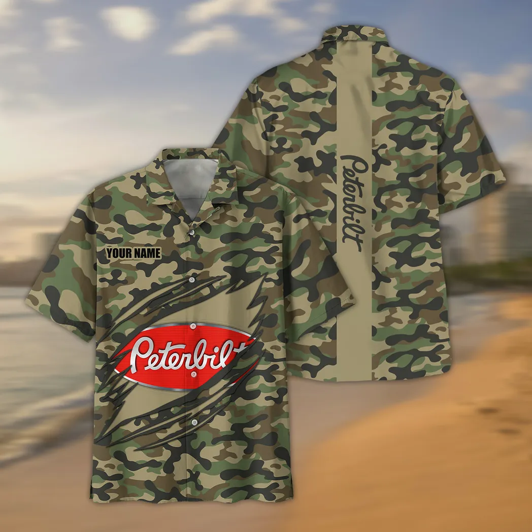 Peterbilt Hawaiian Shirt Style Camo Oversized Hawaiian CAR210040825727