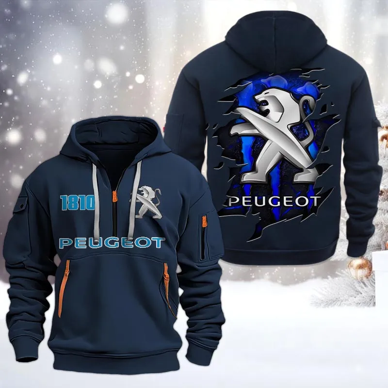 peugeot half zip hoodie all over print half zip hoodies for men car198032797 navy nugup