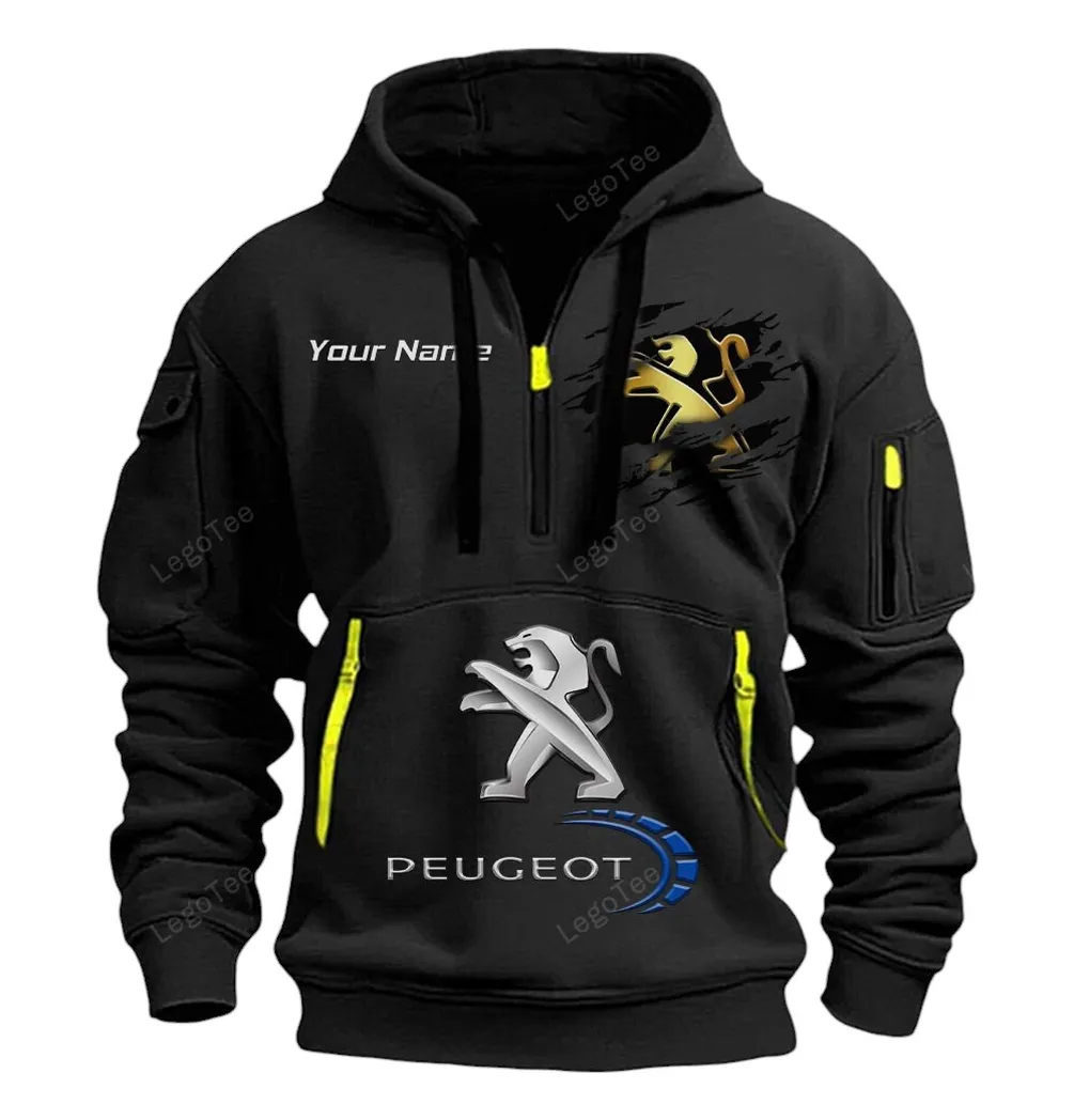 peugeot half zip hoodie car113021425789 best gift for him husband boyfriend black zwt9n