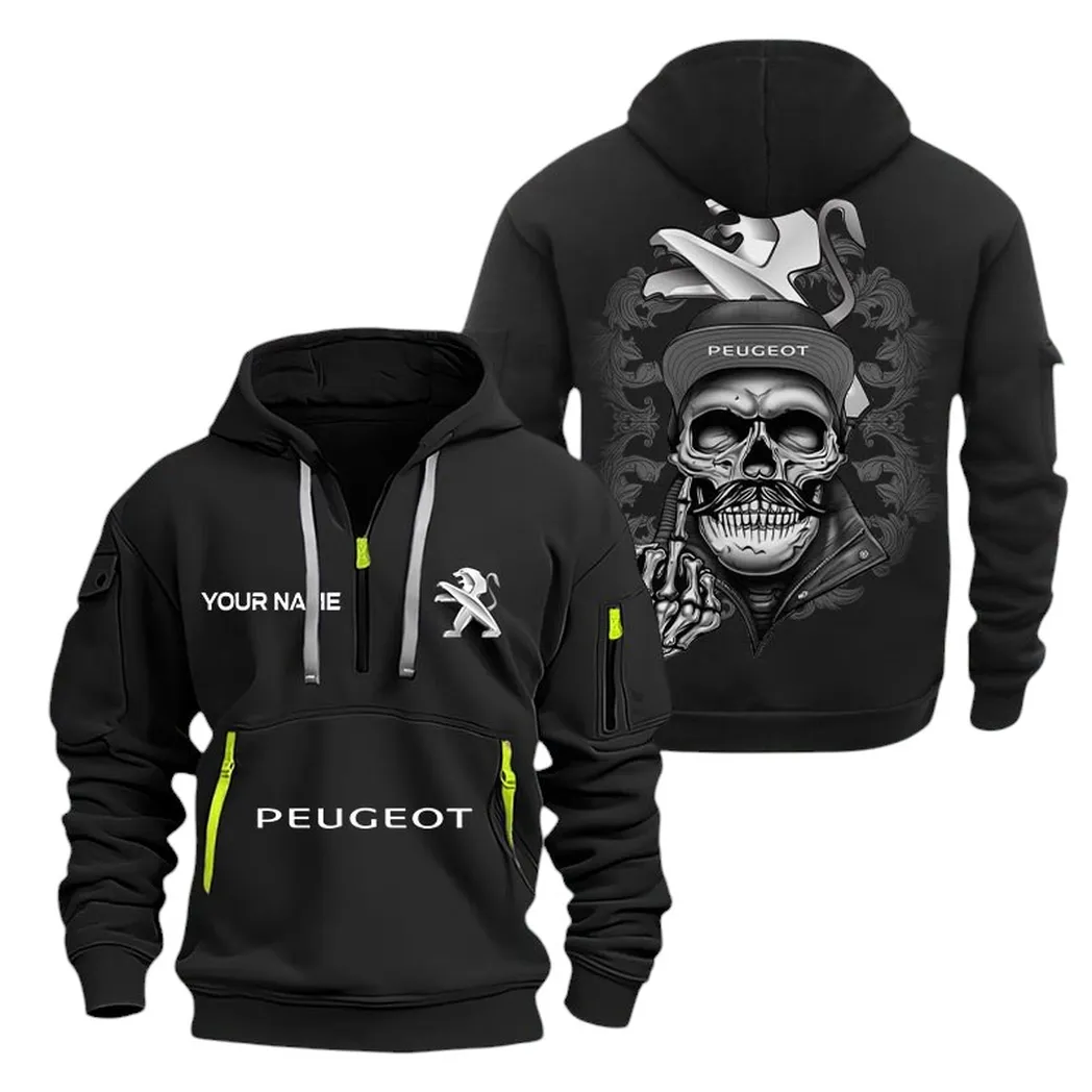 peugeot half zip hoodie for men gift for peugeot fan car166022625150 black src0i