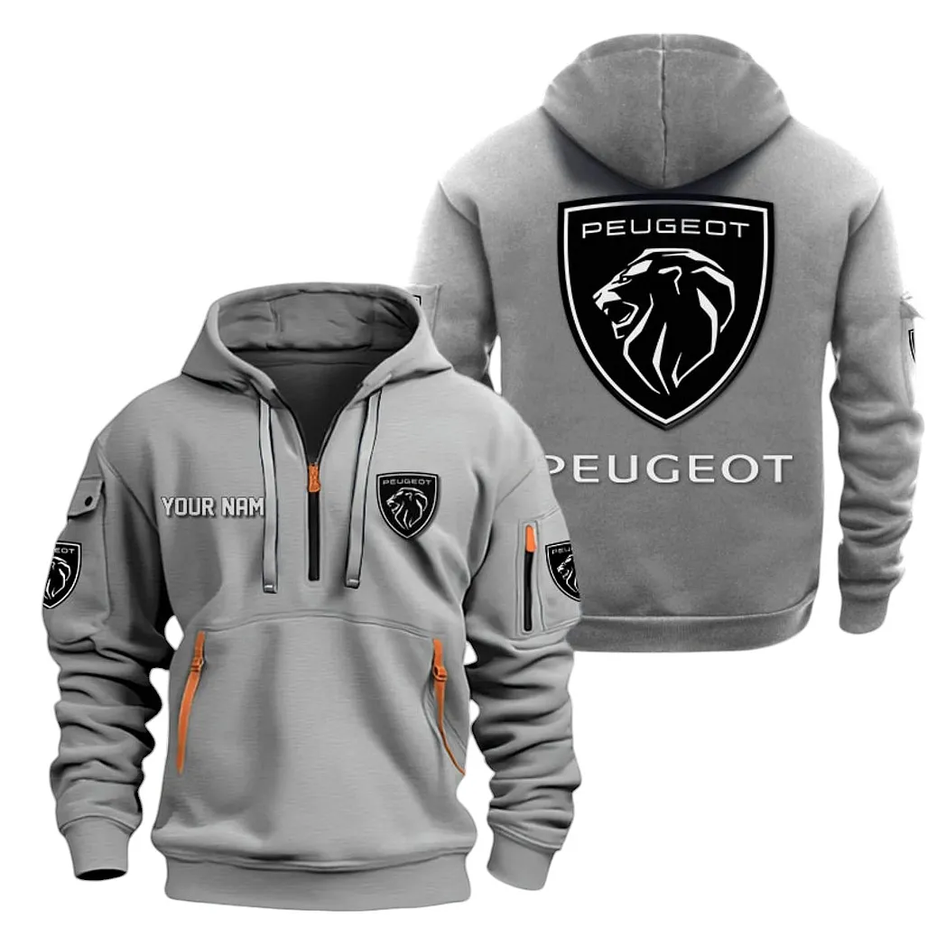 peugeot half zip hoodie for men gift for peugeot lovers car20022125695 gray lzz5d