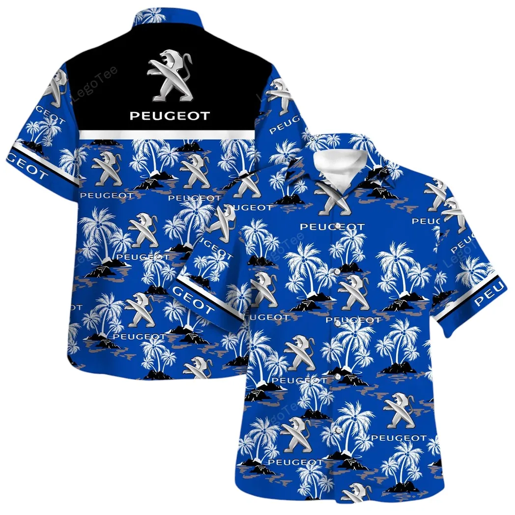 peugeot hawaiian shirt set for men gift for peugeot lovers gift for him husband boyfriend car144021125472 1