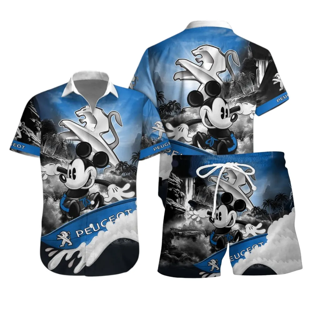 peugeot hawaiian shirt set gift for peugeot lovers gift for him husband boyfriend car53030625092 n4urm