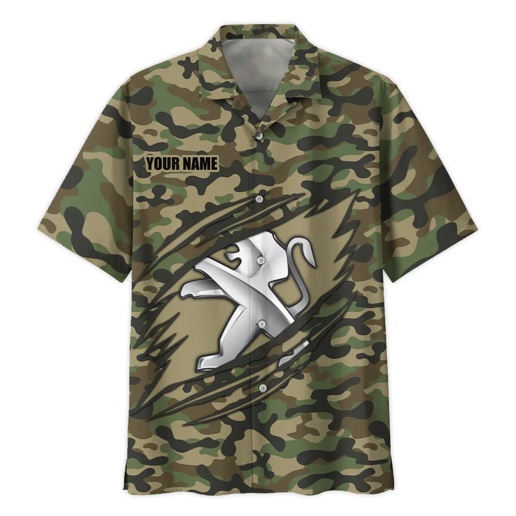 peugeot hawaiian shirt style camo oversized hawaiian car210040825728