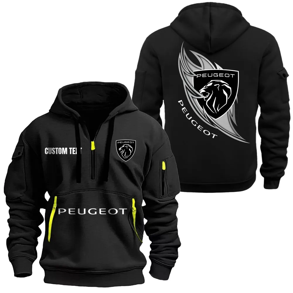 peugeot hoodie half zipper car1701112159 car all over print hoodie half zipper black 0zcdj