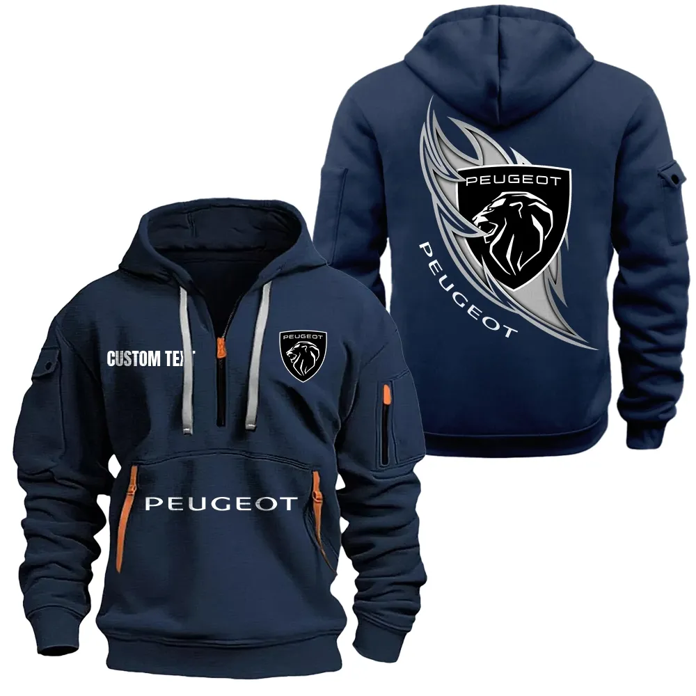 peugeot hoodie half zipper car1701112159 car all over print hoodie half zipper navy 9fv77