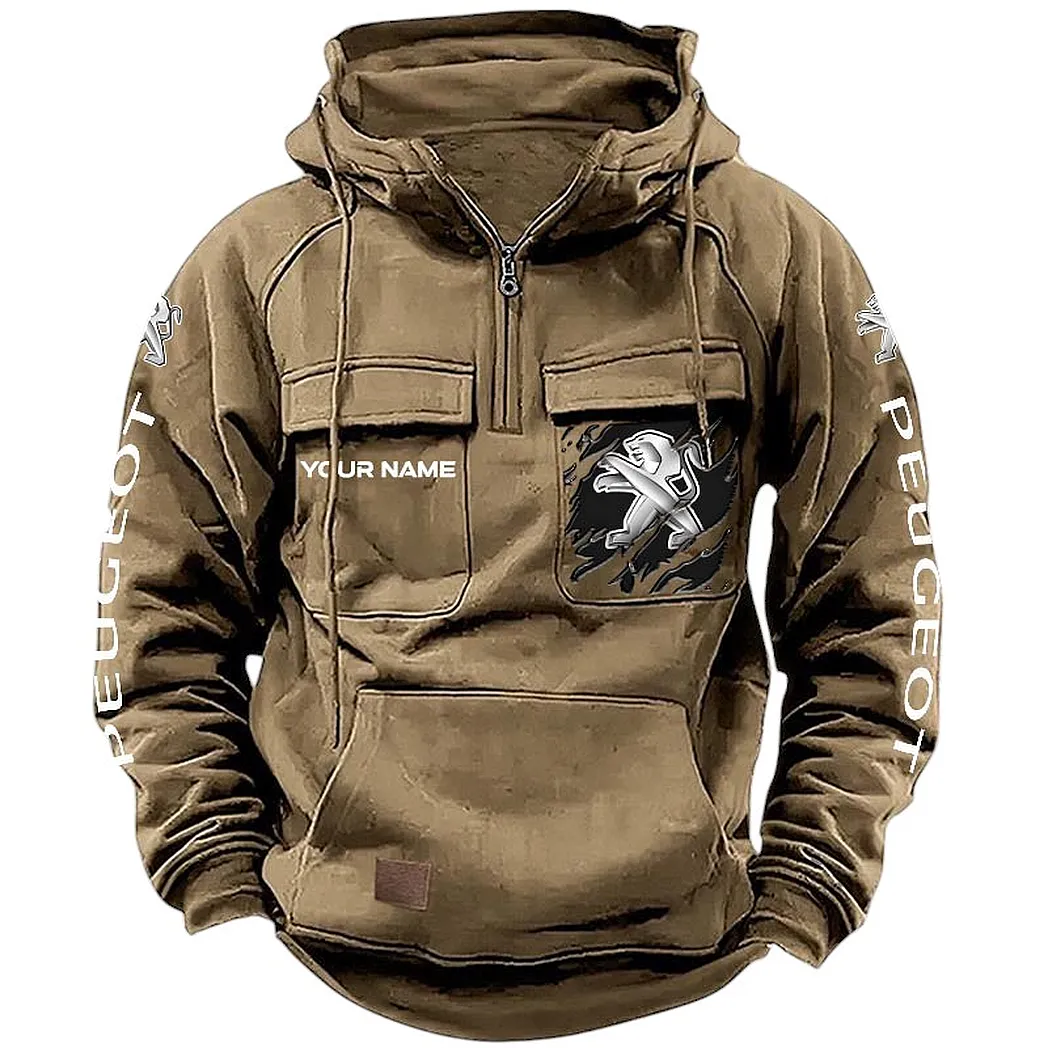 peugeot hoodie tactical quarter zip gift for peugeot lovers car164022425157 khaki hikkm