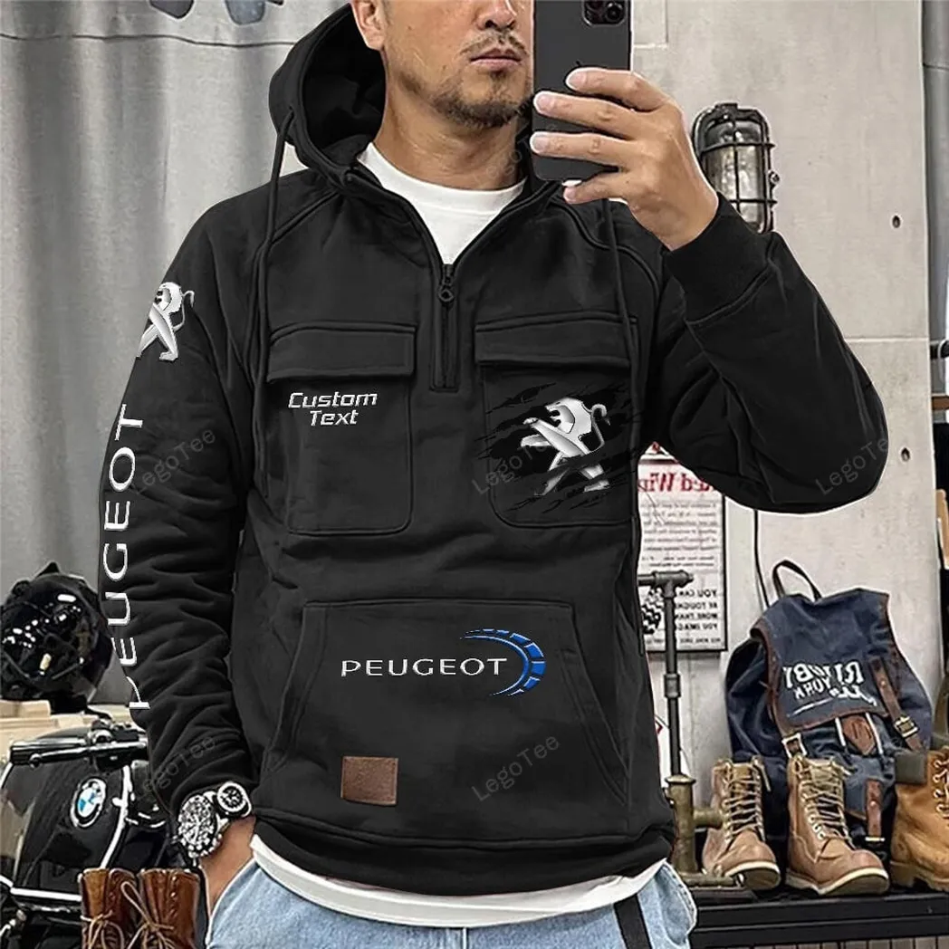 peugeot tactical quarter zip hoodie gift for peugeot lovers gift for him husband boyfriend black car122021425012 2 pocog