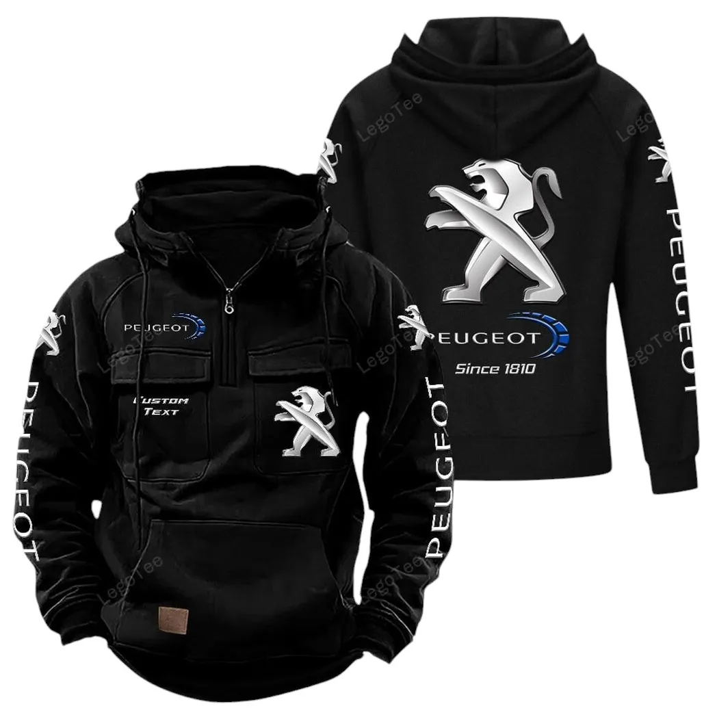 peugeot tactical quarter zip hoodie gift for peugeot lovers gift for him husband boyfriend black car96021425681 2 59jef