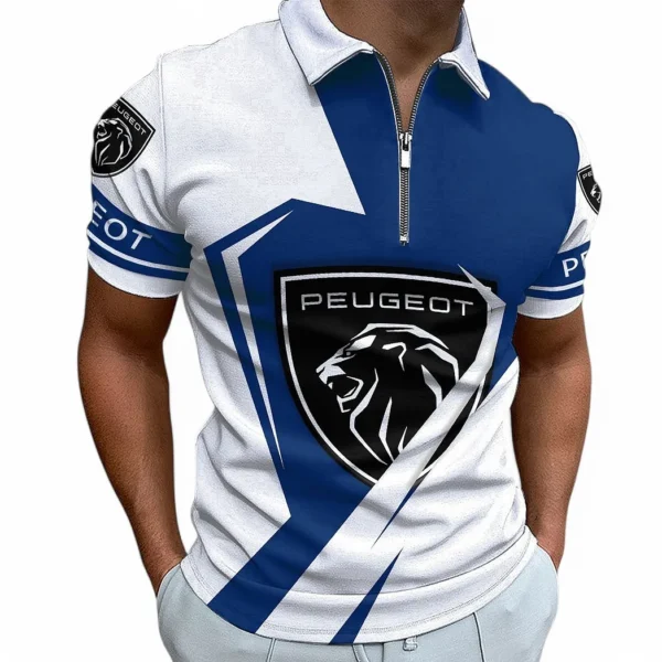 peugeot zipper polo shirt for men gift for peugeot fan car68022125912 figt4