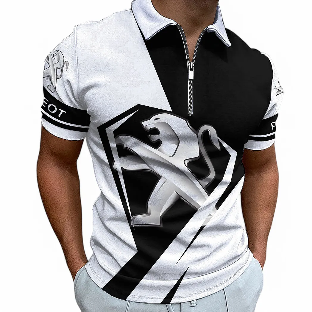peugeot zipper polo shirt for men gift for peugeot fan car68022125956 nlvon