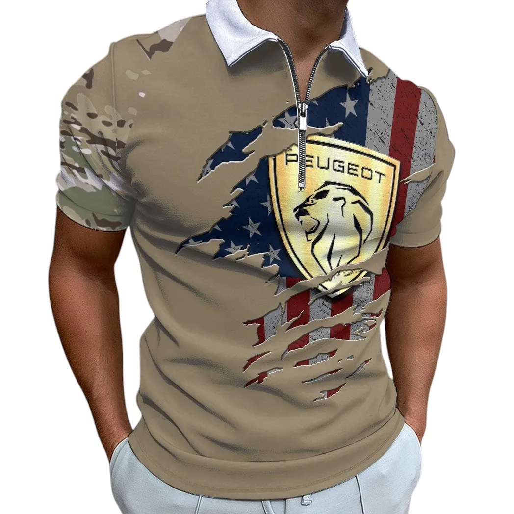 peugeot zipper polo shirt gift for peugeot lovers gift for him husband boyfriend car340213058 1