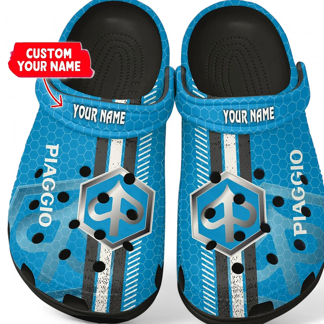 Piaggio Crocs Shoes Gift For Piaggio Lovers, Birthday Gift For Husband, Boyfriend CAR82022025641 - Black
