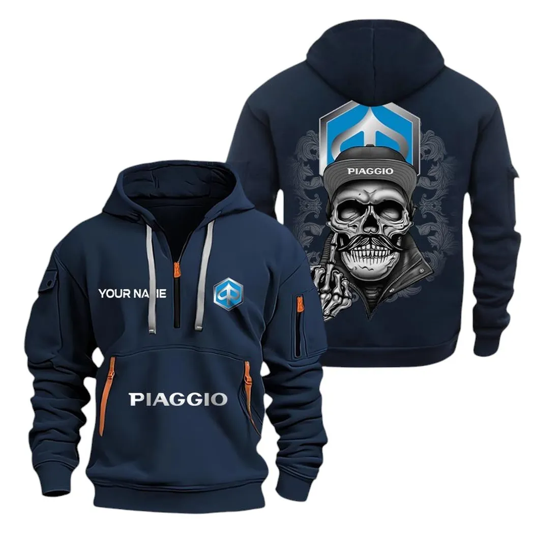 piaggio half zip hoodie for men gift for piaggio fan car166022625204 navy