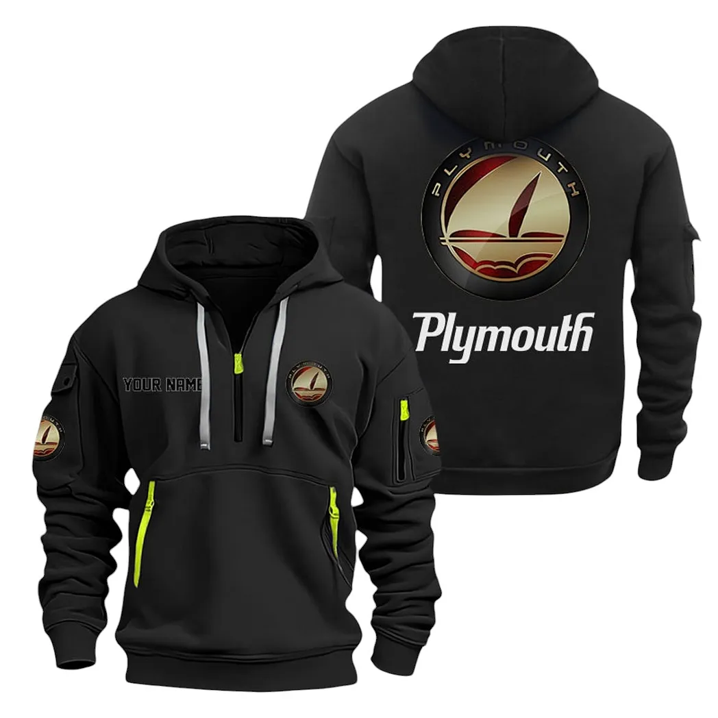 Plymouth Half Zip Hoodie For Men, Gift For Plymouth Lovers CAR20022125737 - Black