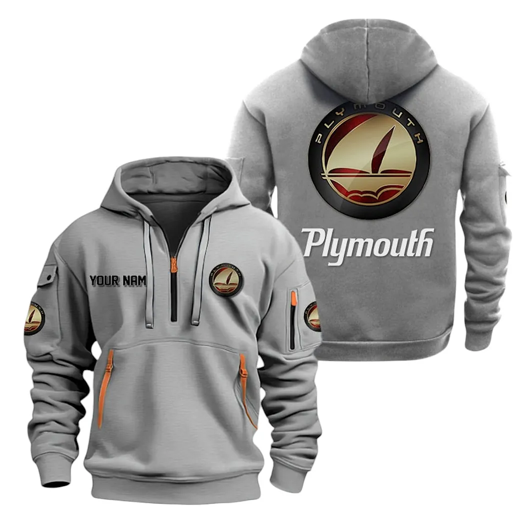 plymouth half zip hoodie for men gift for plymouth lovers car20022125737 gray wcahm