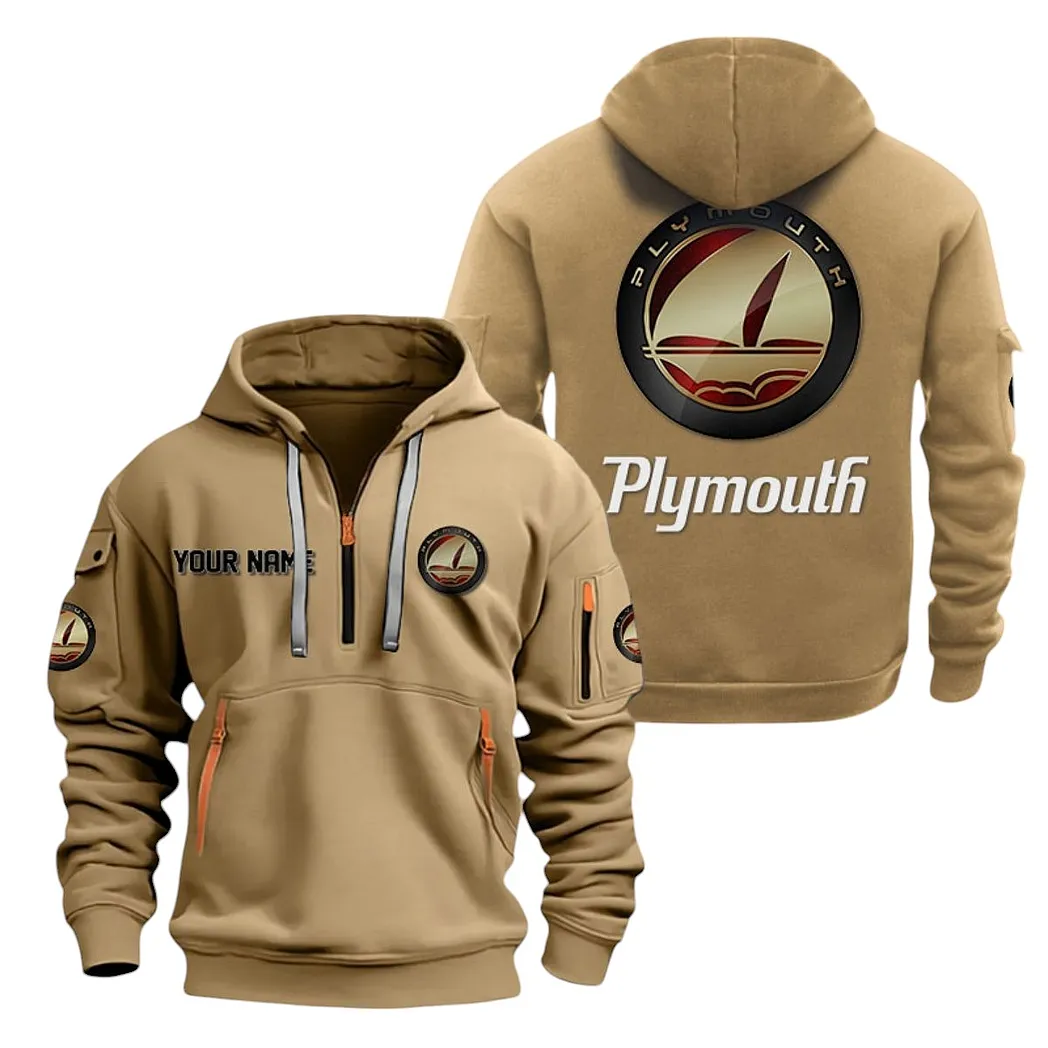plymouth half zip hoodie for men gift for plymouth lovers car20022125737 khaki ufgcg