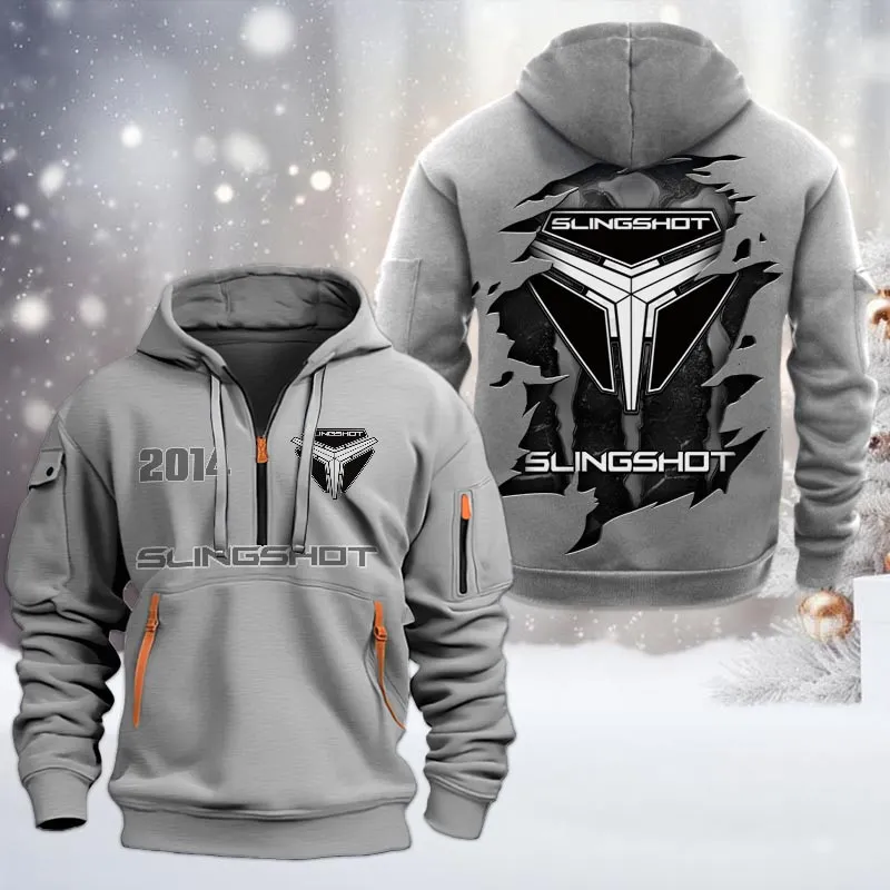 Polaris Slingshot Half Zip Hoodie, All Over Print Half Zip Hoodies For Men CAR198032787 - Gray