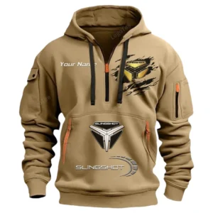 Polaris Slingshot Half Zip Hoodie CAR113021425811, Best Gift for Him, Husband, Boyfriend - Khaki