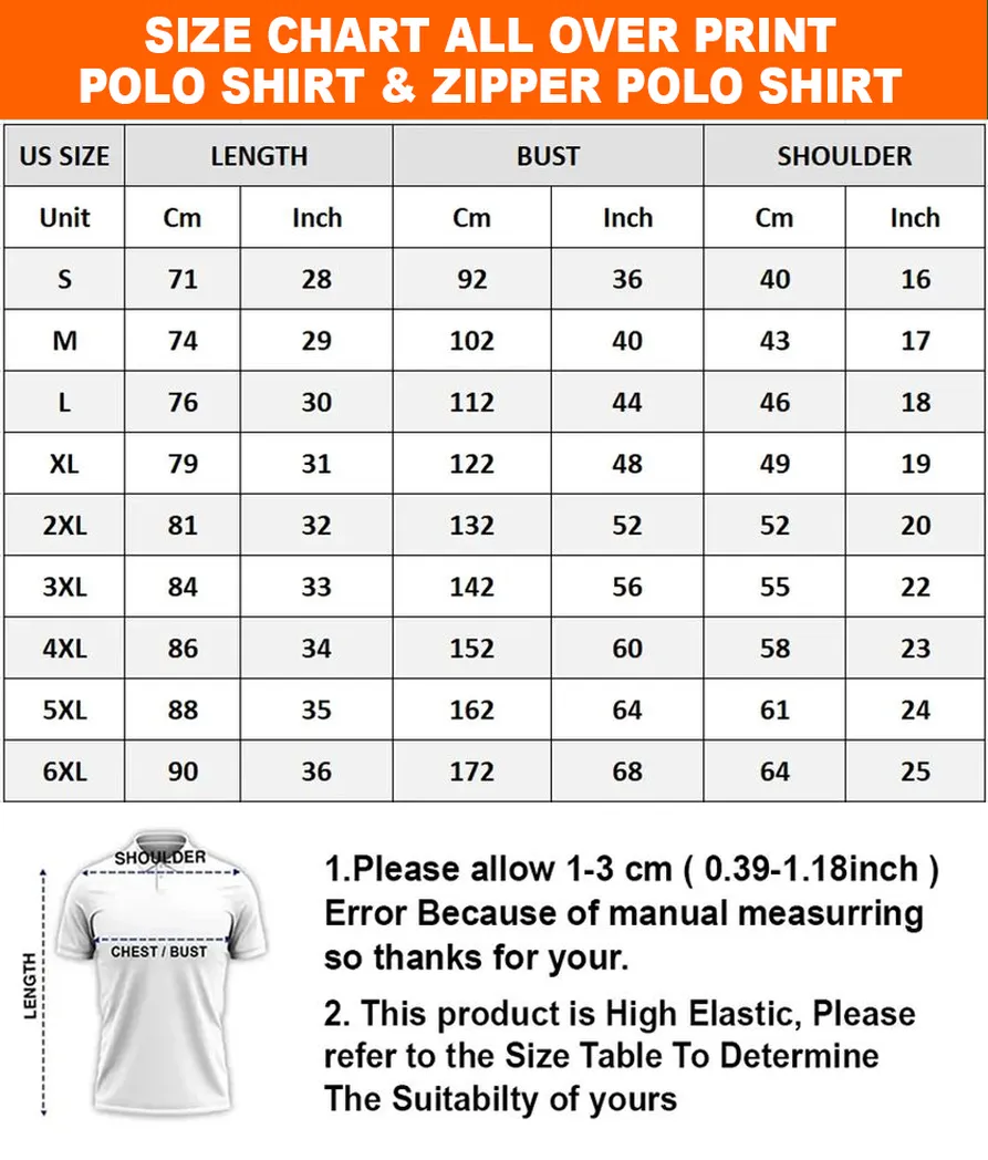 polo shirt size chart
