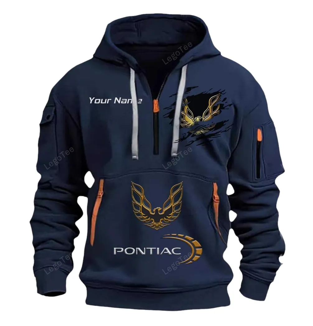 pontiac firebird half zip hoodie car113021425844 best gift for him husband boyfriend navy