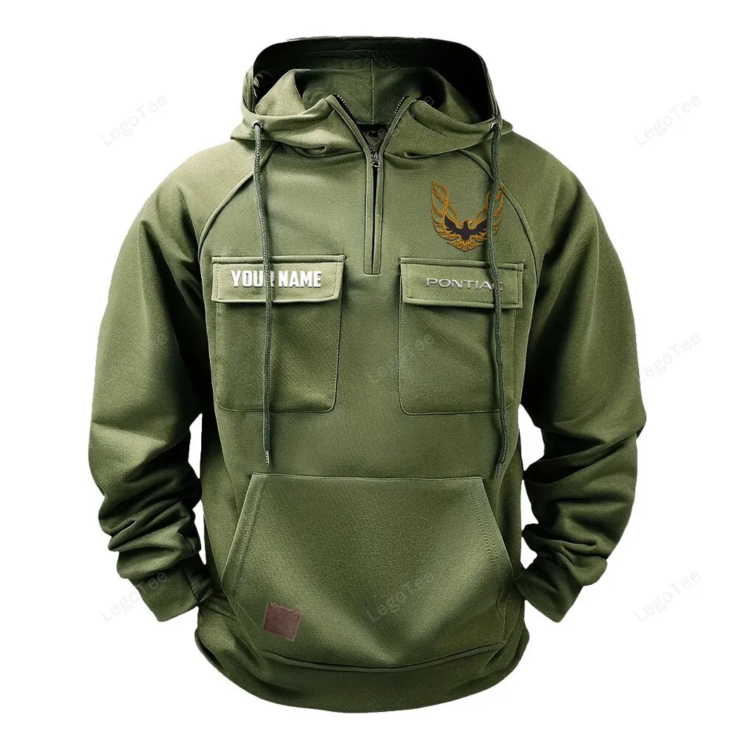 pontiac firebird tactical quarter zip hoodie gift for pontiac firebird lovers gift for him husband boyfriend army green car109021425358 1 2rkyo