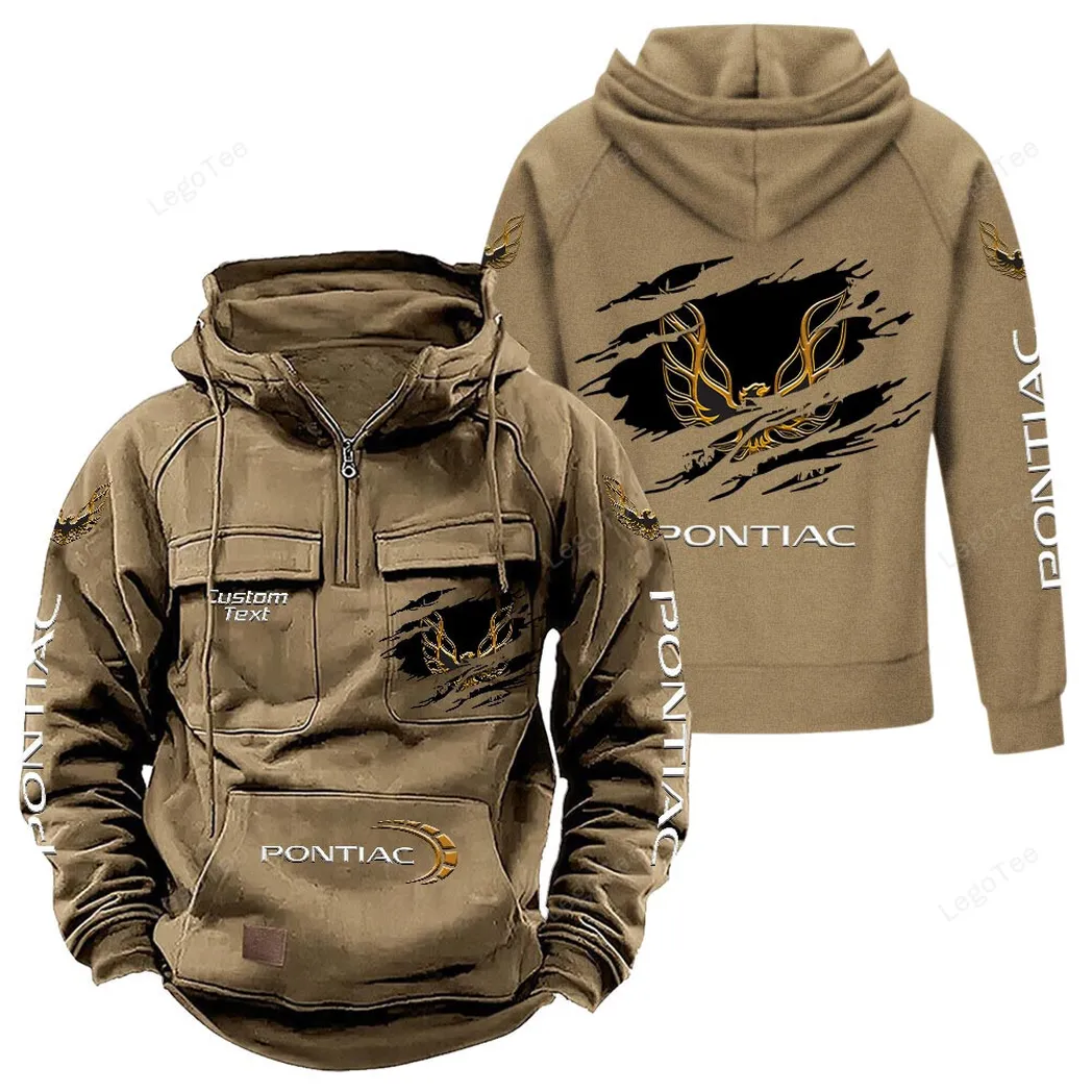 Pontiac Firebird Tactical Quarter Zip Hoodie, Gift For Pontiac Firebird Lovers, Gift For Him, Husband, Boyfriend - Khaki CAR122021425047-4