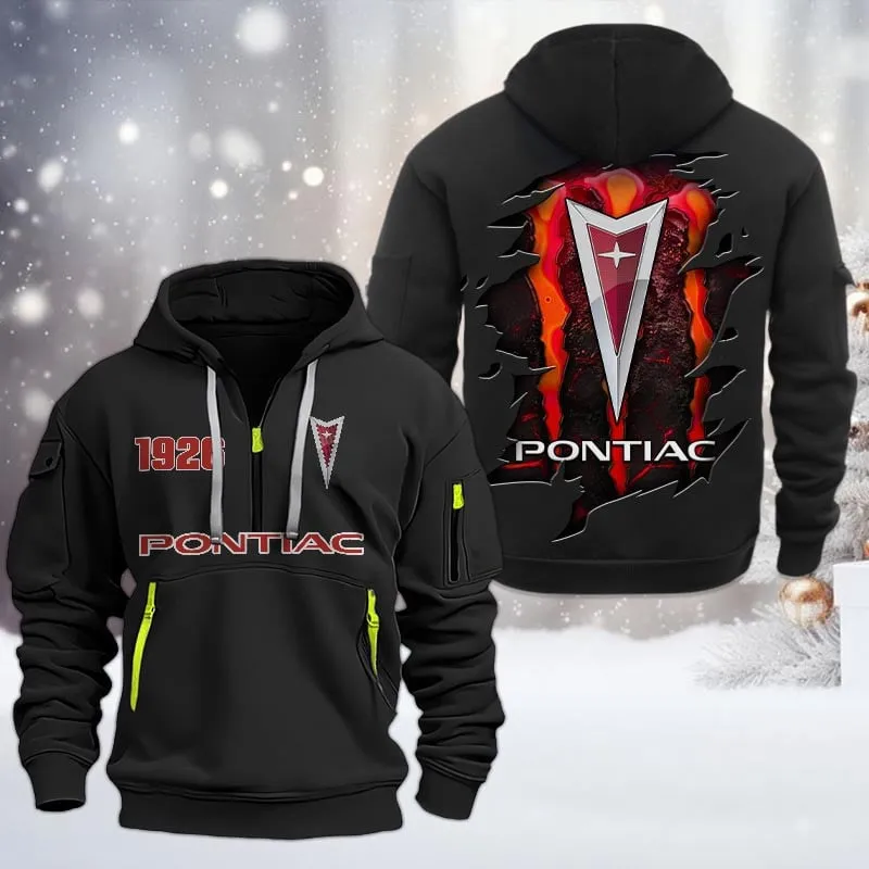 pontiac half zip hoodie all over print half zip hoodies for men car198032742 black